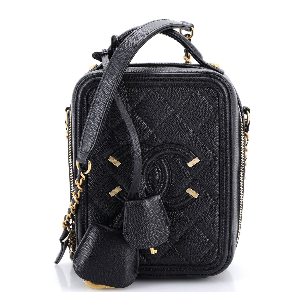 Filigree Vertical Vanity Case Quilted Caviar