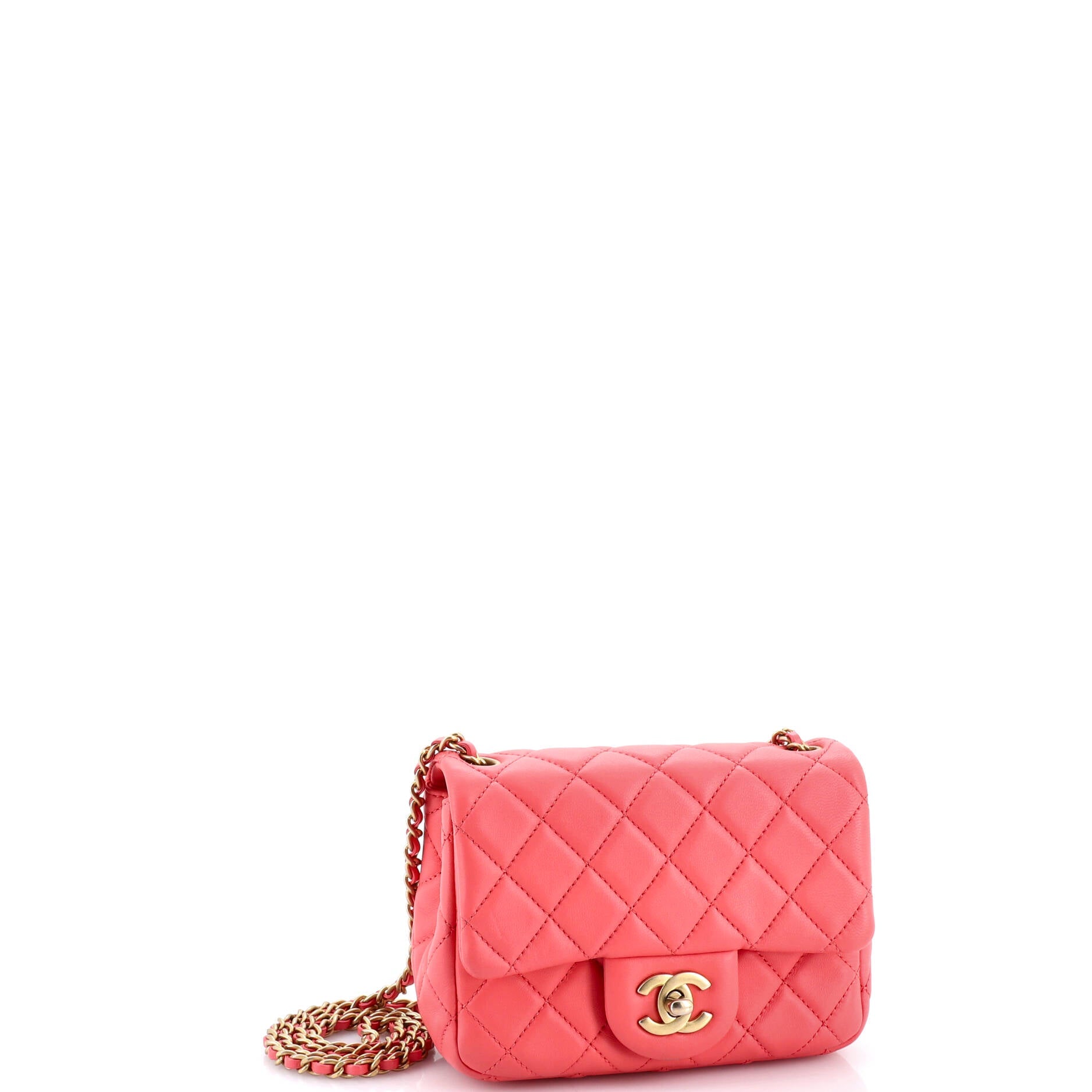 Pearl Crush Square Flap Bag Quilted Lambskin Mini
