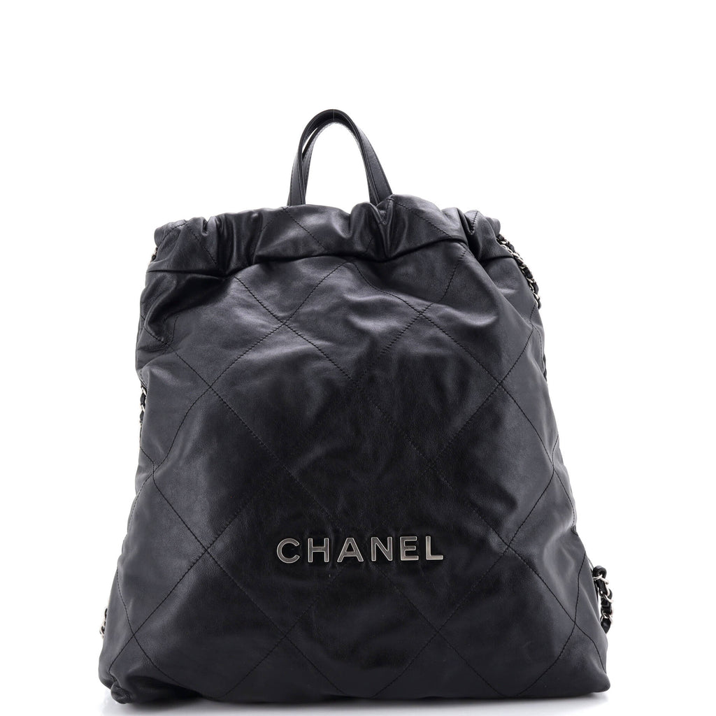 22 Chain Backpack Quilted Calfskin Large