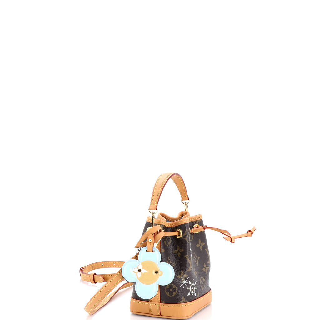 Noe NM Handbag Limited Edition Vivienne Xmas Monogram Canvas Nano
