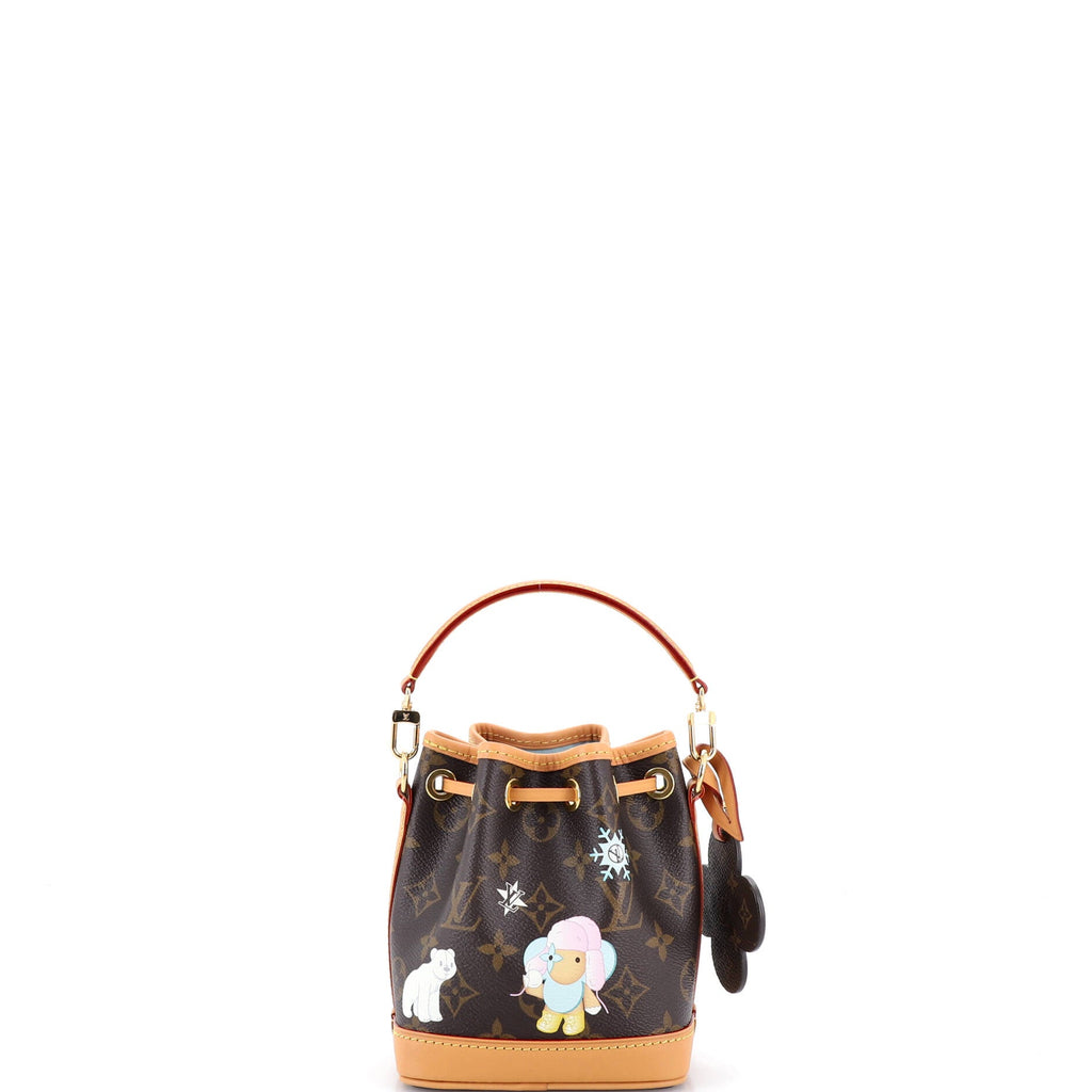 Noe NM Handbag Limited Edition Vivienne Xmas Monogram Canvas Nano