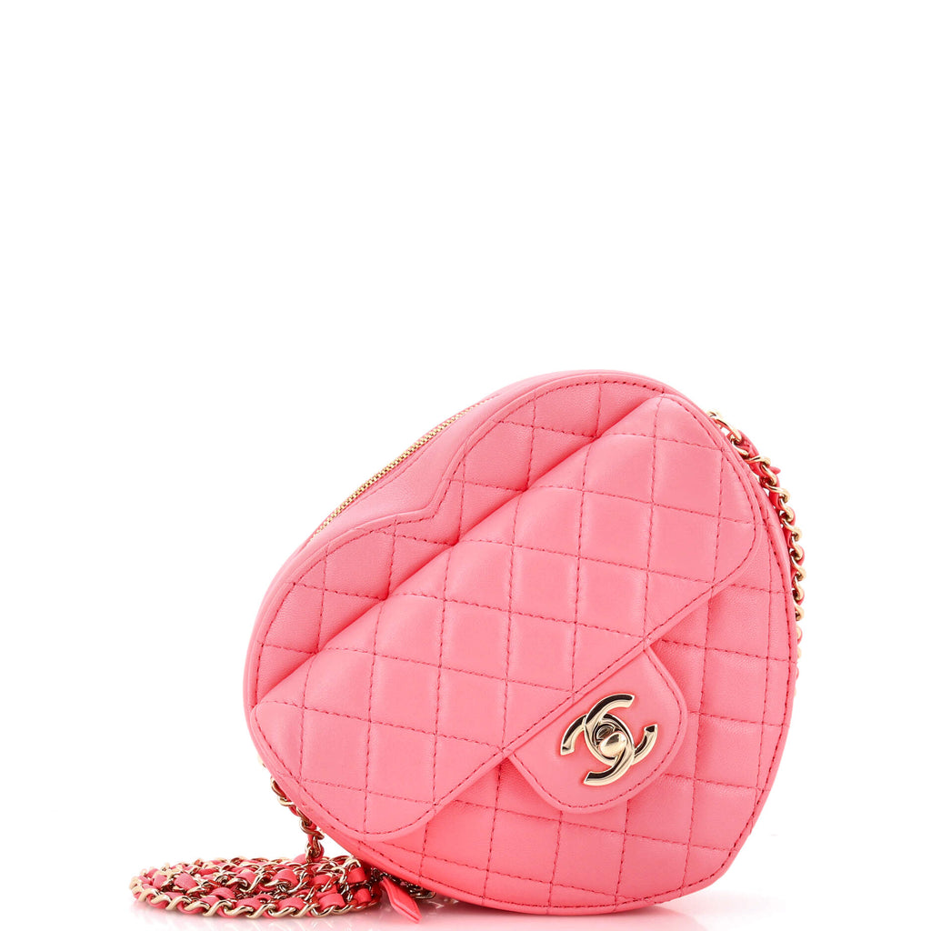 CC in Love Heart Bag Quilted Lambskin