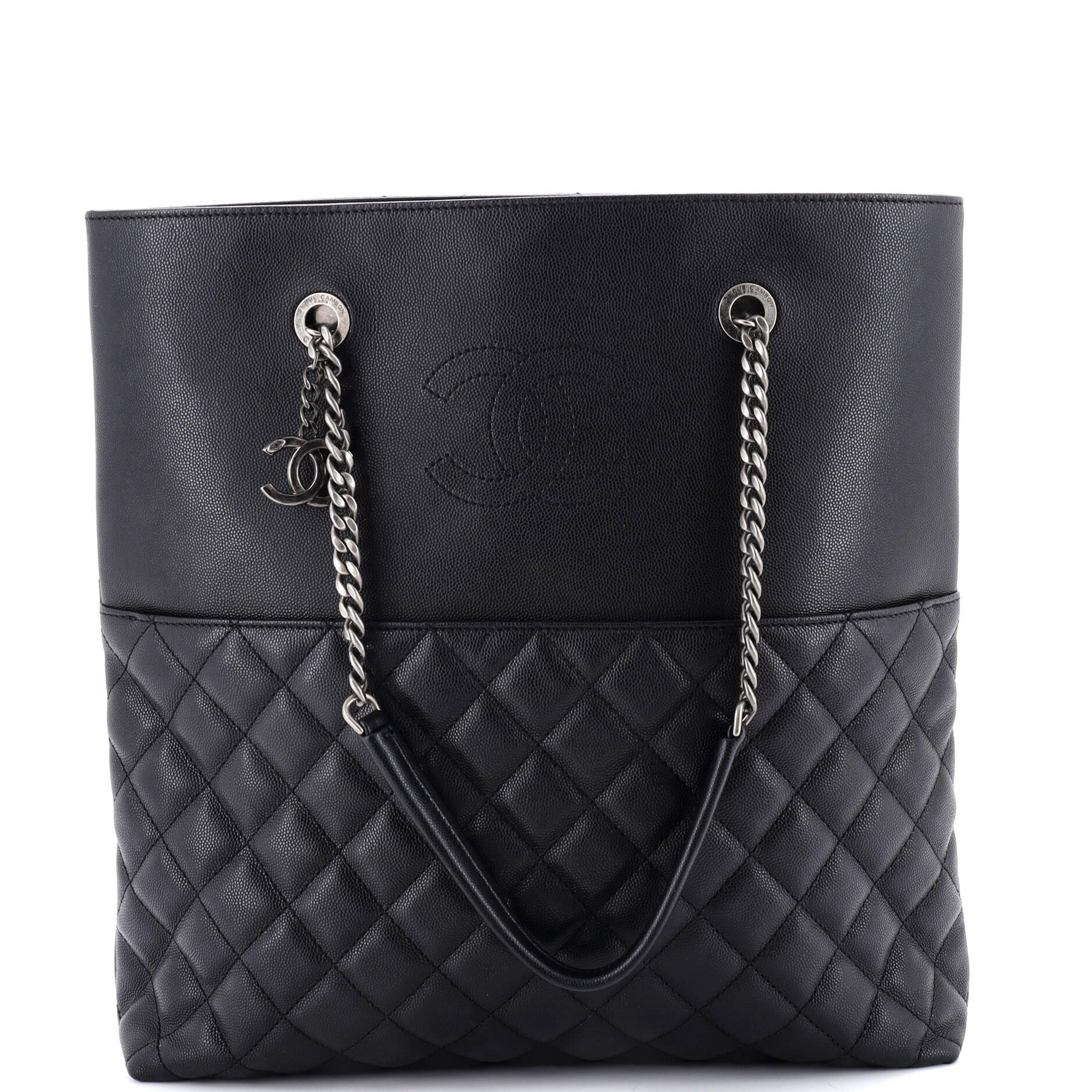 Urban Delight Chain Tote Quilted Caviar Large
