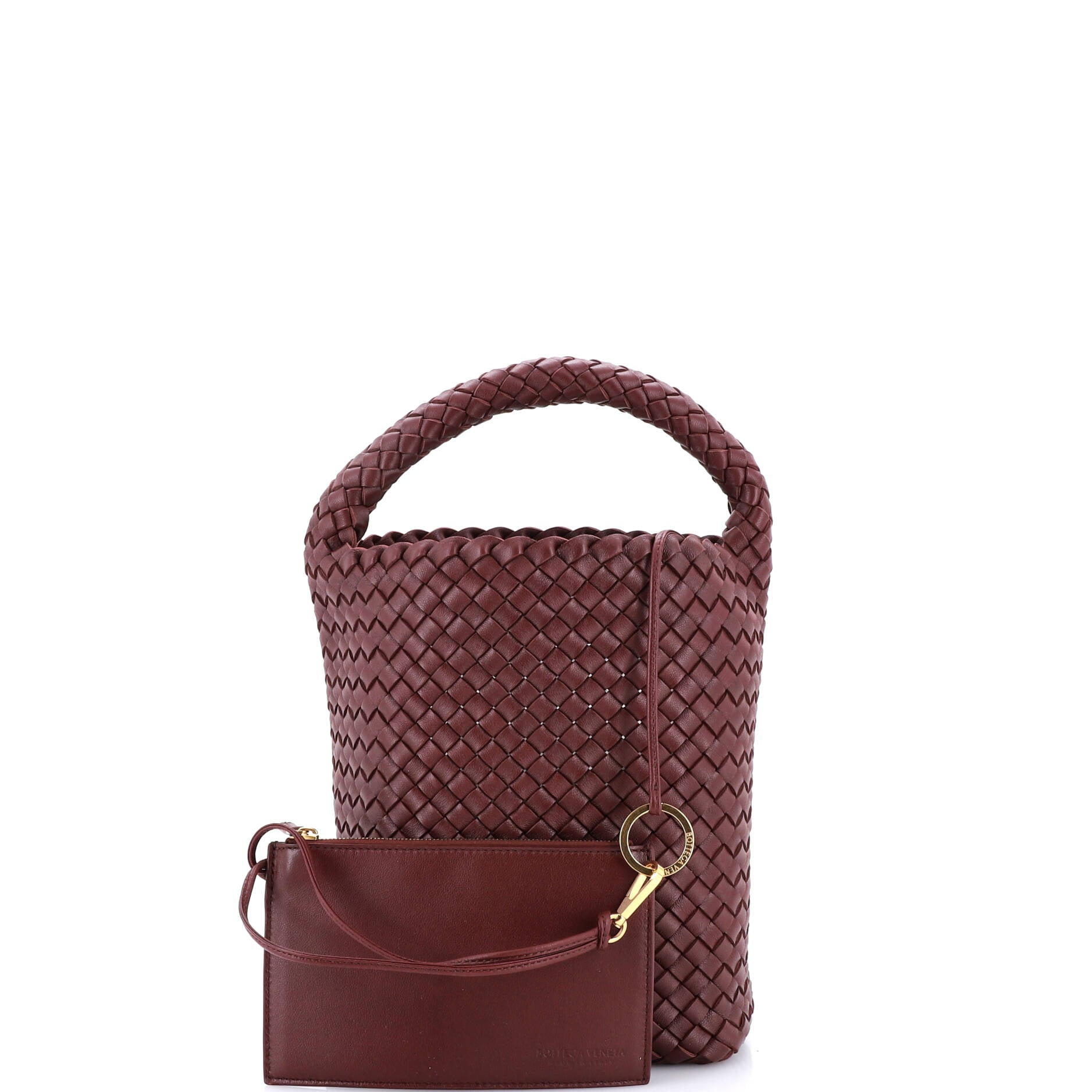 Cabat Bucket Bag Padded Intrecciato Leather Small