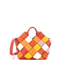 Woven Basket Bag Leather Small