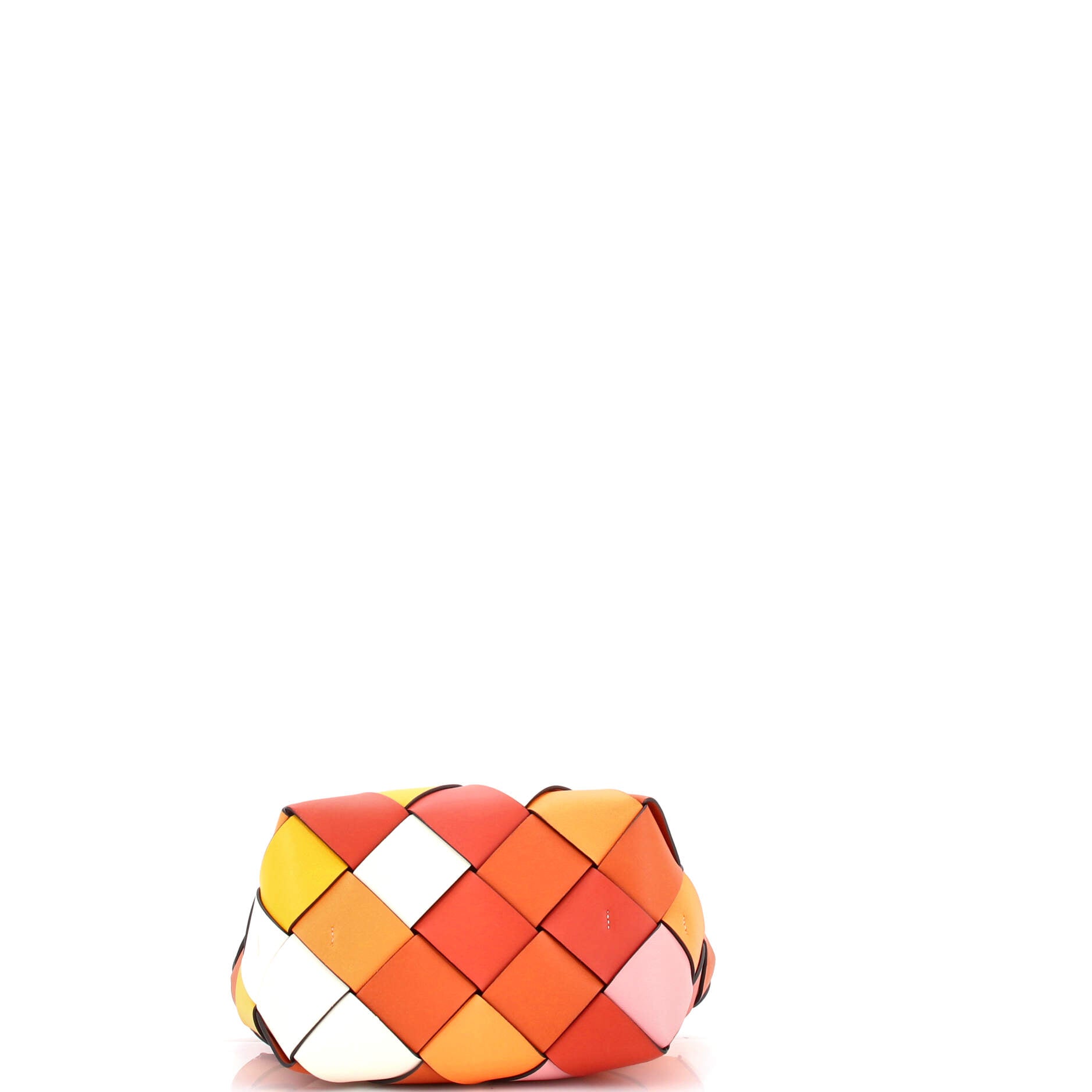 Woven Basket Bag Leather Small