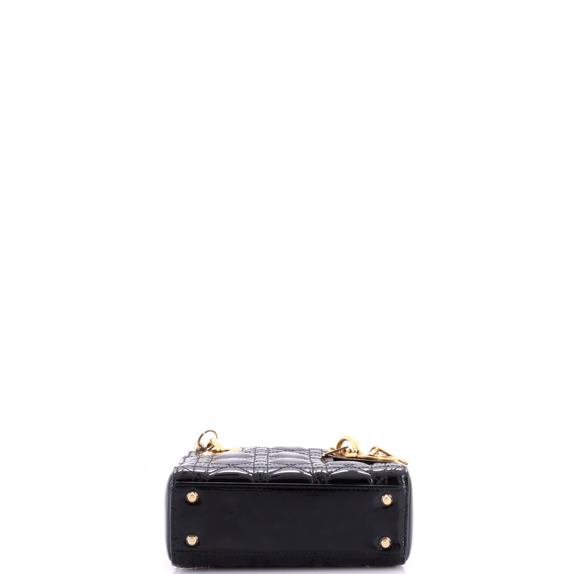 Lady Dior Chain Bag Cannage Quilt Patent Mini