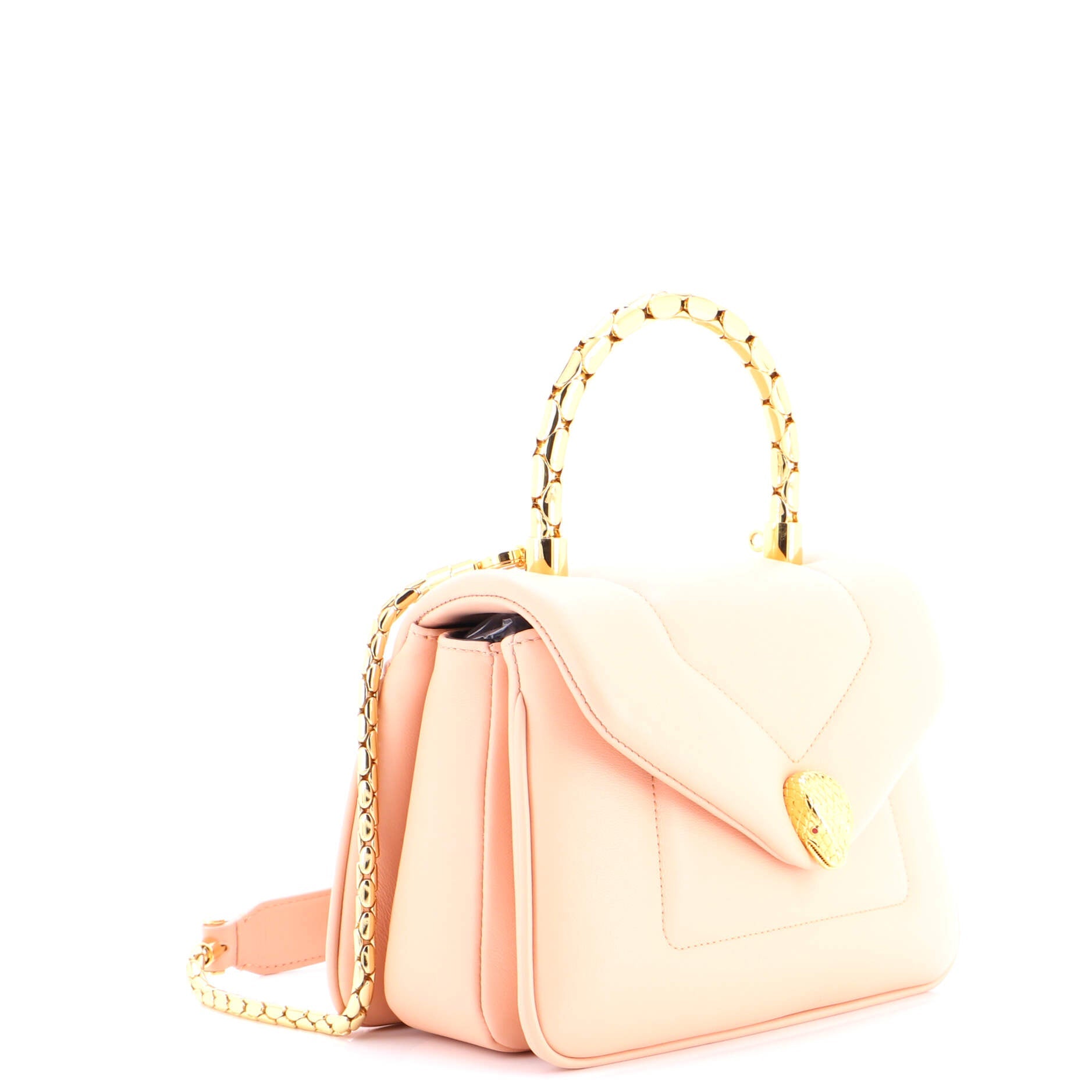 Serpenti Reverse Top Handle Bag Leather Small