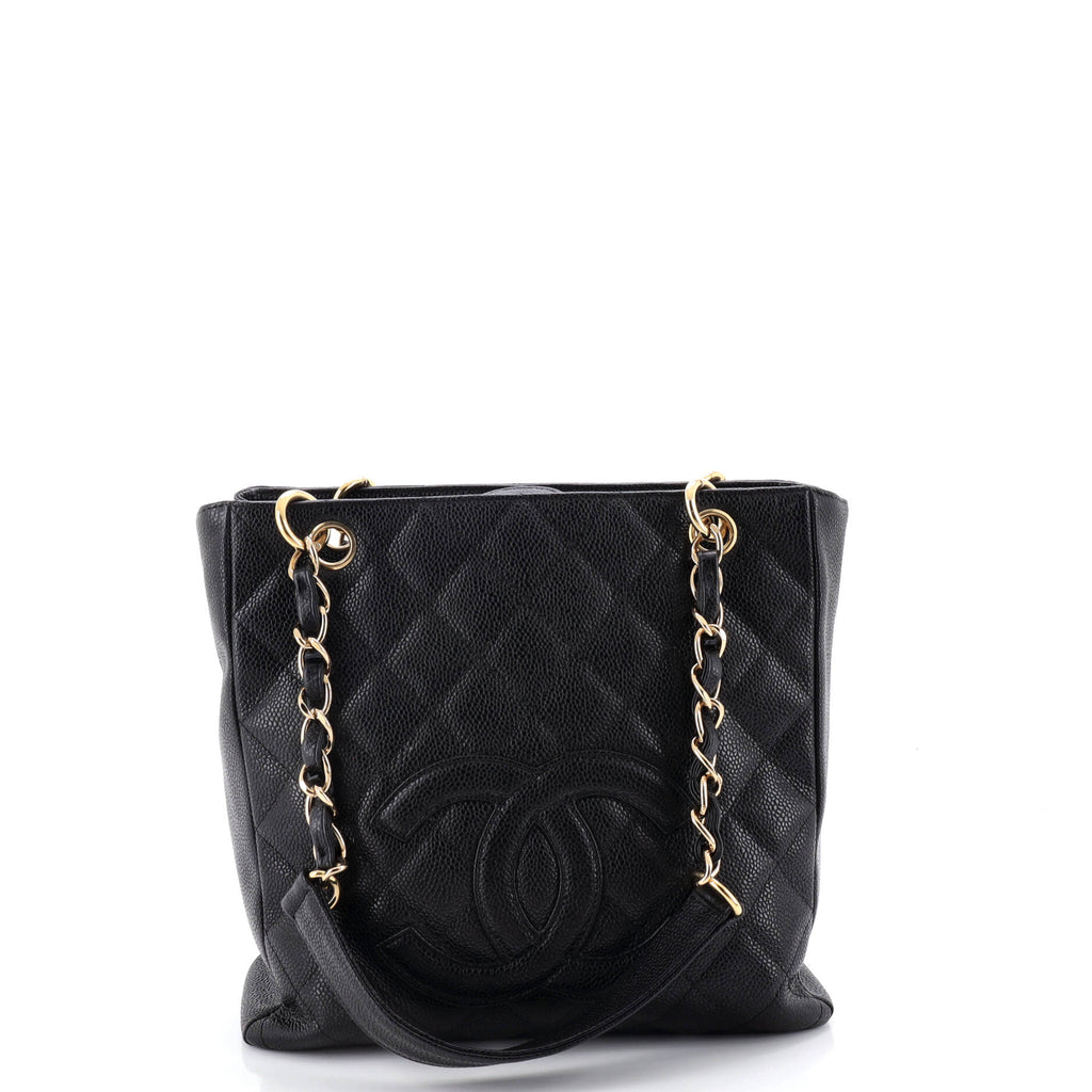 Petite Shopping Tote Quilted Caviar