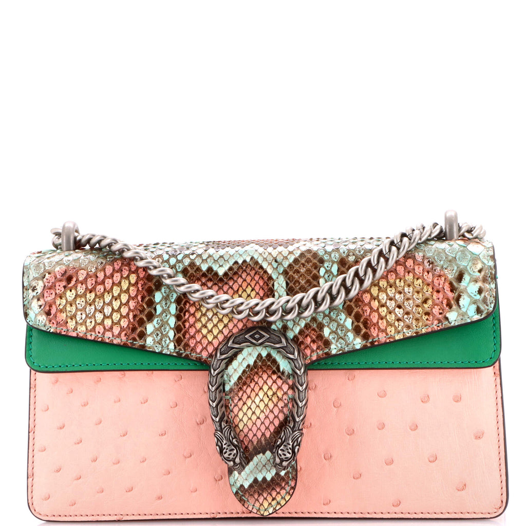 Dionysus Bag Python with Ostrich and Leather Small