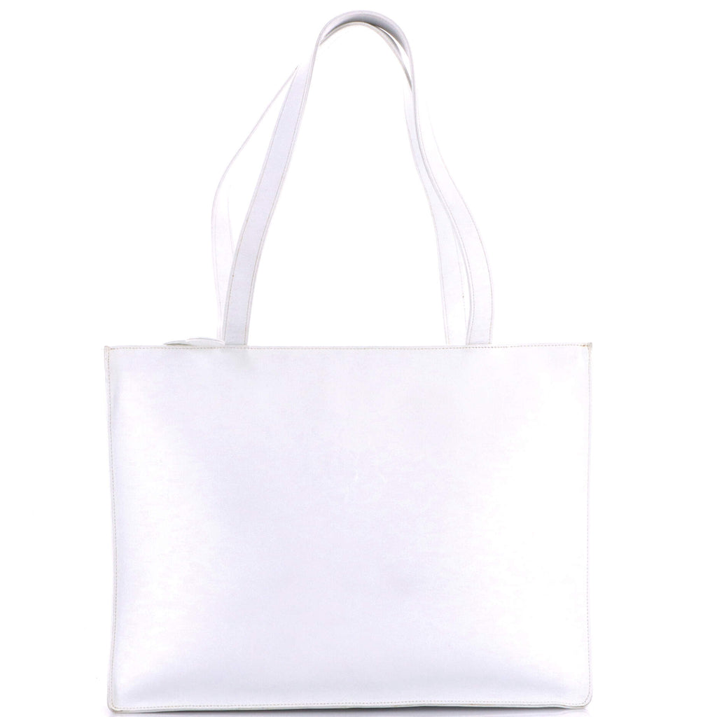 Vintage Camellia CC Shopping Tote Leather Large