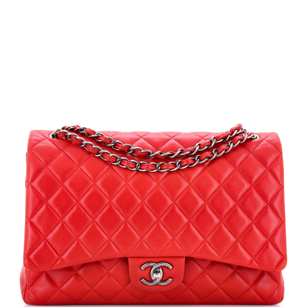 Classic Double Flap Bag Quilted Lambskin Maxi