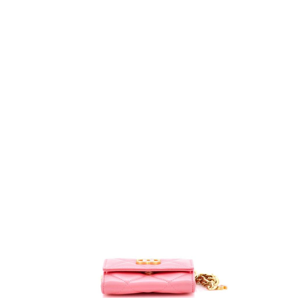 Pending CC Card Holder on Chain Quilted Lambskin