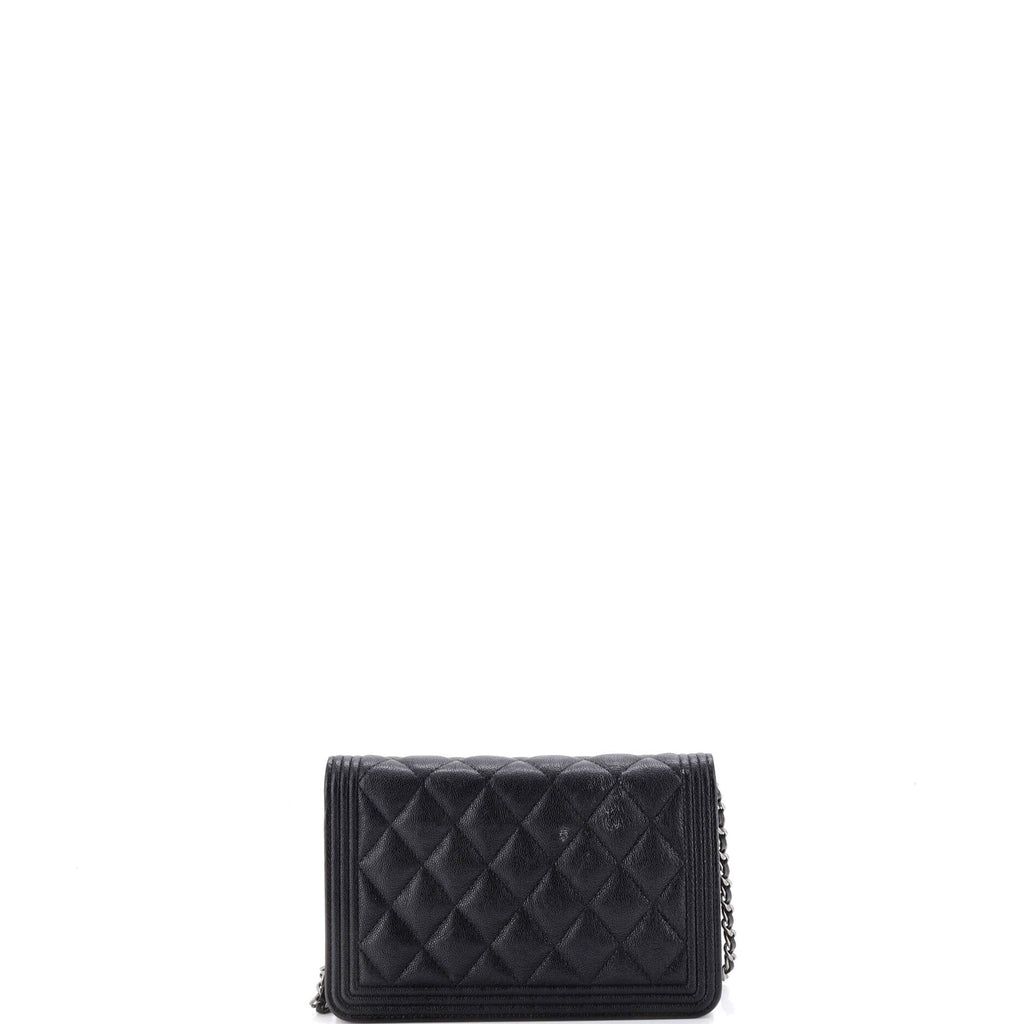 Boy Wallet on Chain Quilted Caviar