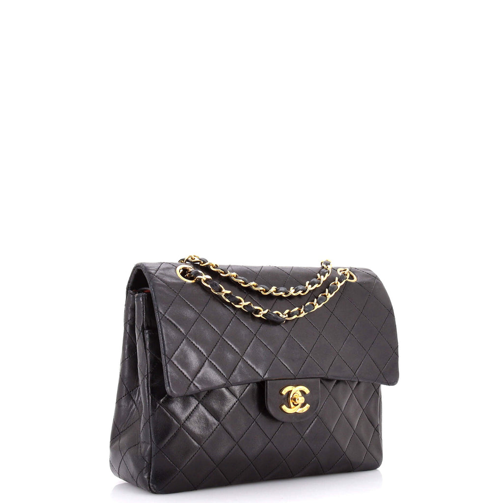 Vintage Square Classic Double Flap Bag Quilted Leather Medium