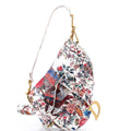 Saddle Handbag with Strap Printed Leather Medium