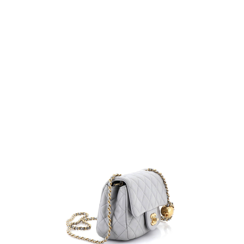 Pearl Crush Square Flap Bag Quilted Lambskin Mini