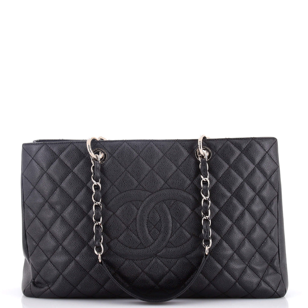 Grand Shopping Tote Quilted Caviar XL