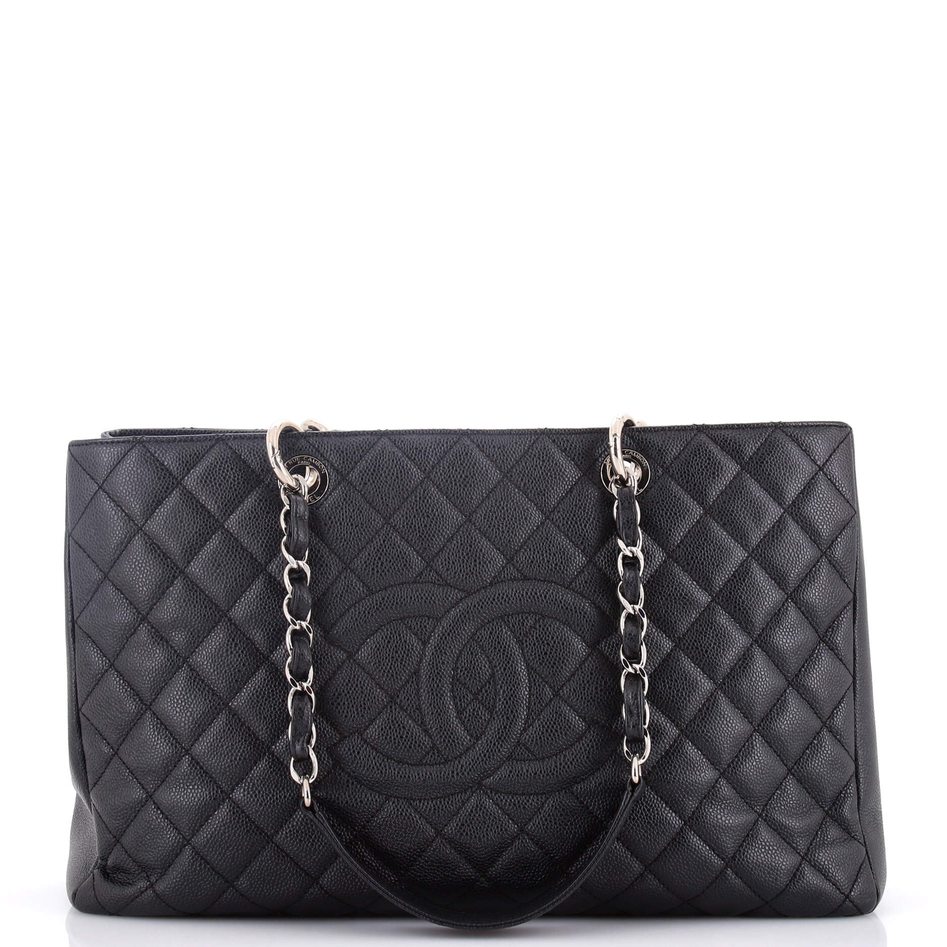 Grand Shopping Tote Quilted Caviar XL