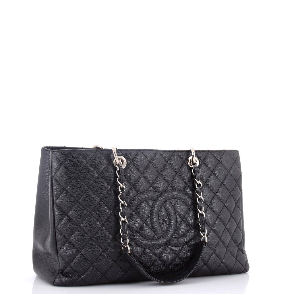 Grand Shopping Tote Quilted Caviar XL