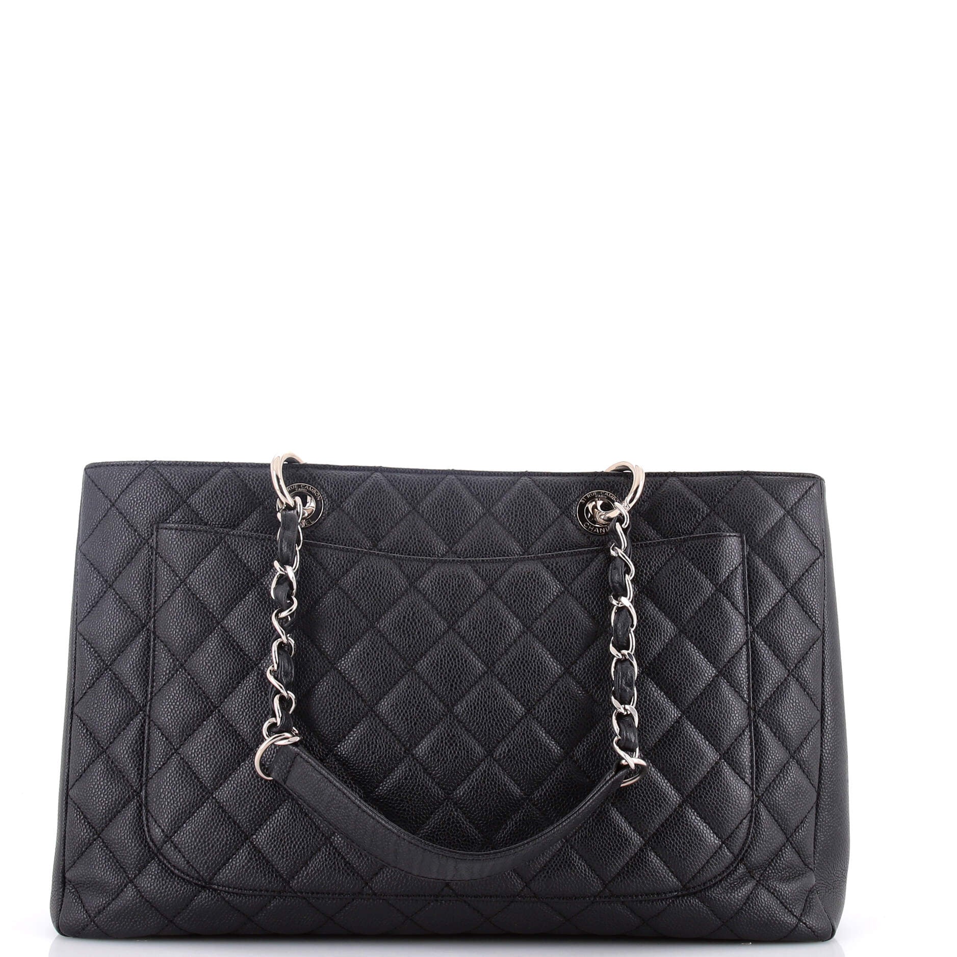 Grand Shopping Tote Quilted Caviar XL