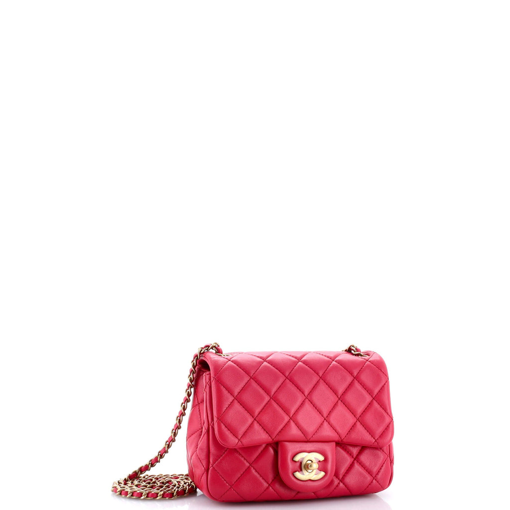 Pearl Crush Square Flap Bag Quilted Lambskin Mini