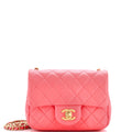 Pearl Crush Square Flap Bag Quilted Lambskin Mini