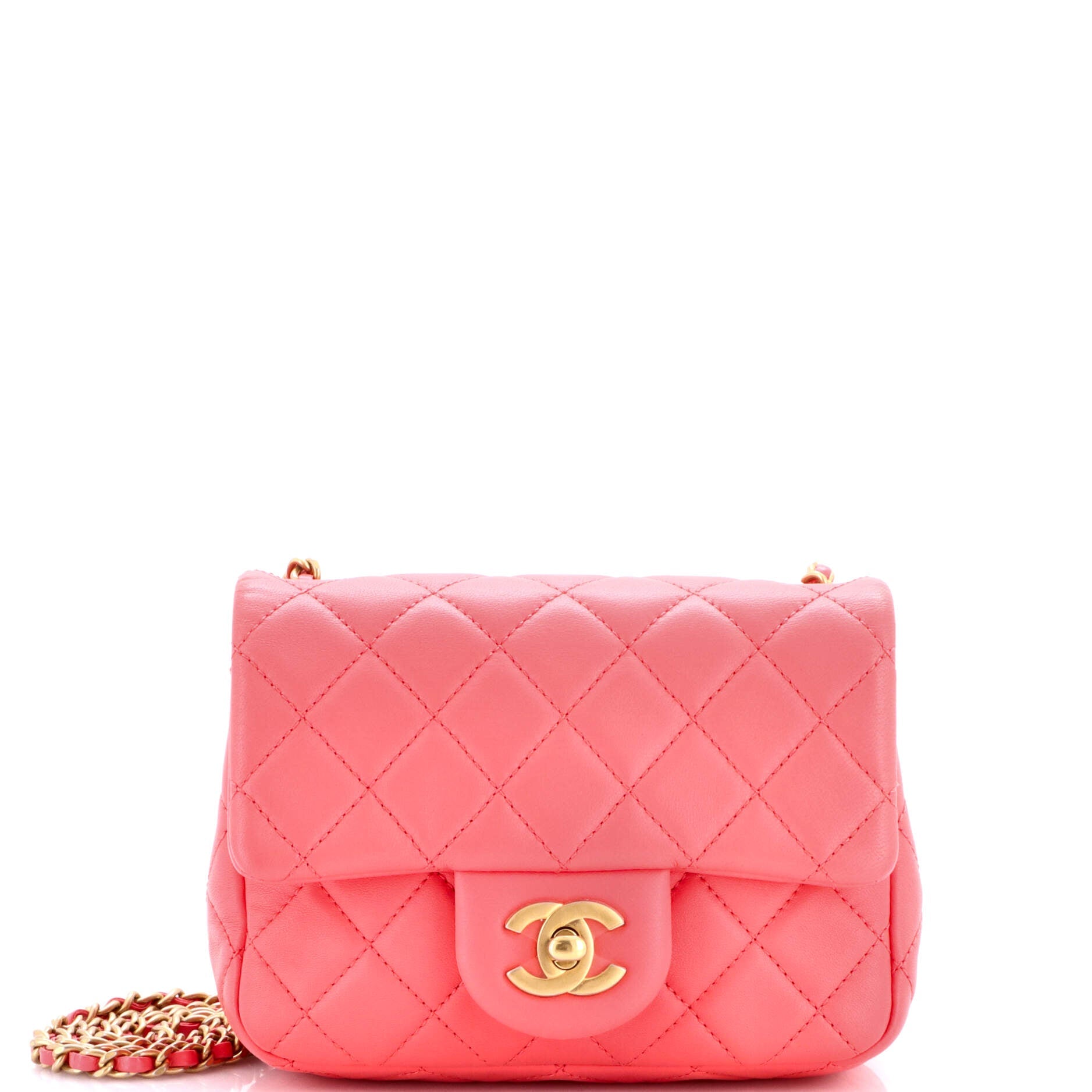 Pearl Crush Square Flap Bag Quilted Lambskin Mini