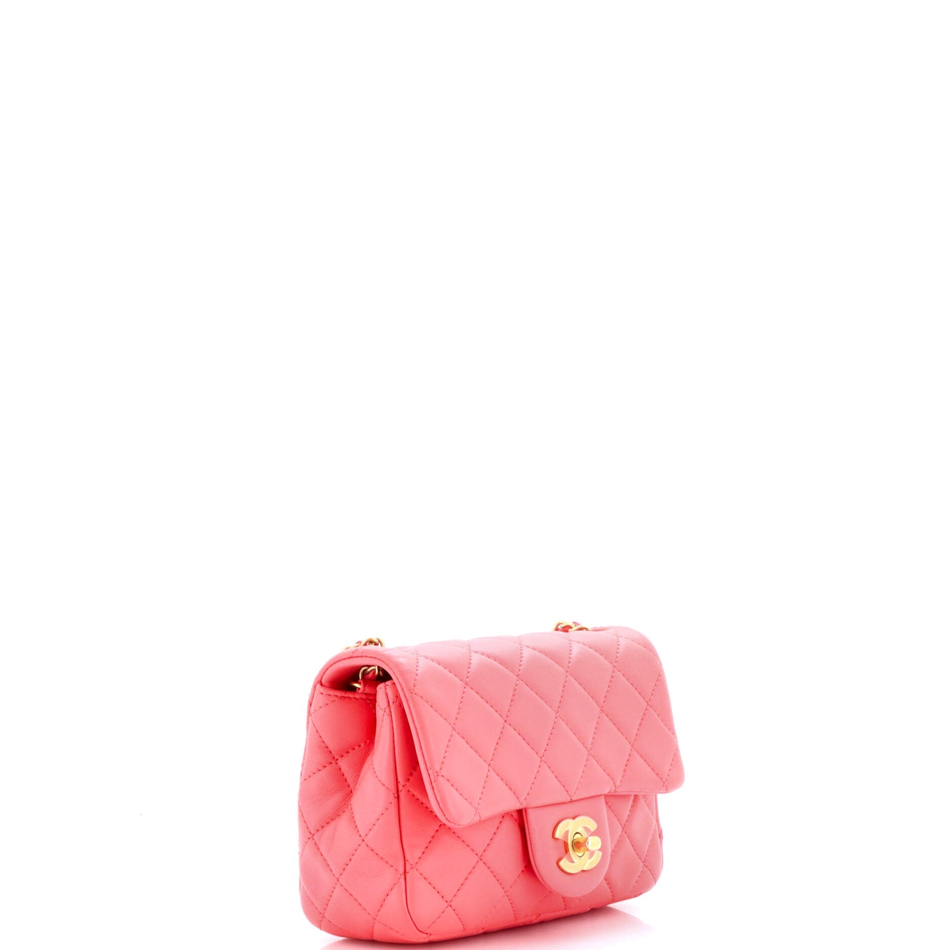 Pearl Crush Square Flap Bag Quilted Lambskin Mini