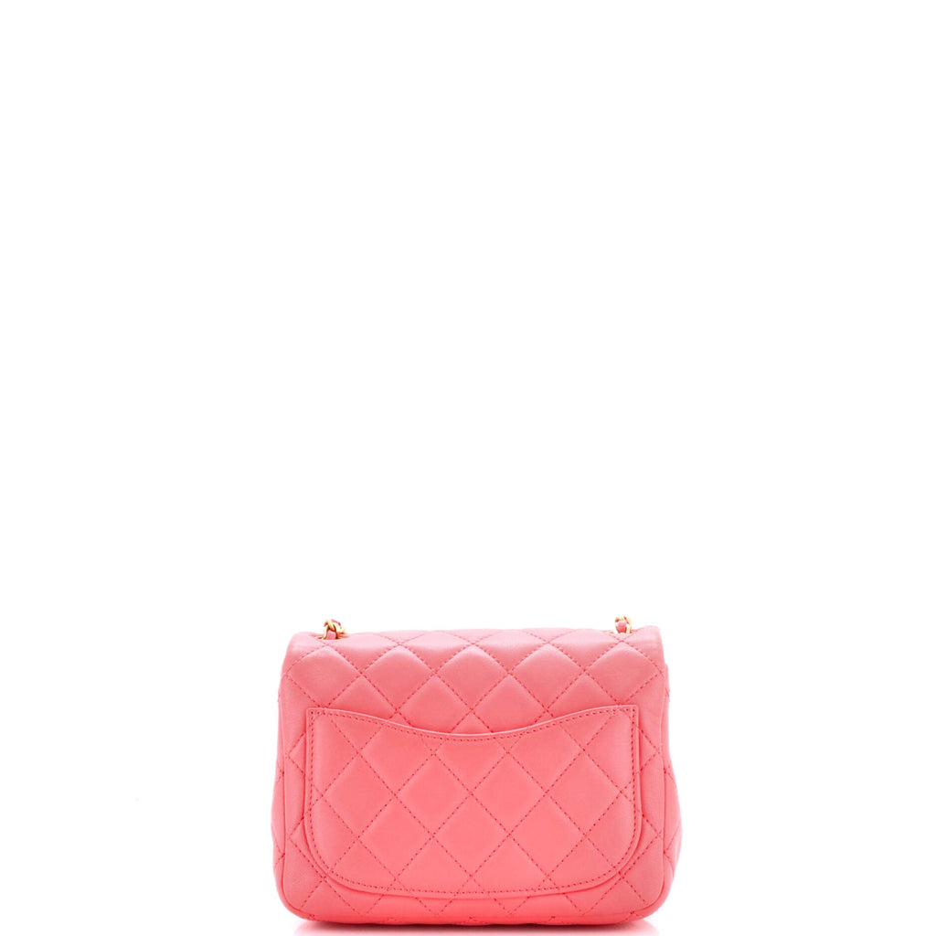 Pearl Crush Square Flap Bag Quilted Lambskin Mini