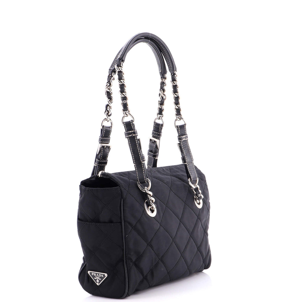 Convertible Chain Tote Quilted Tessuto Medium