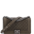 Boy Flap Bag Quilted Caviar Old Medium