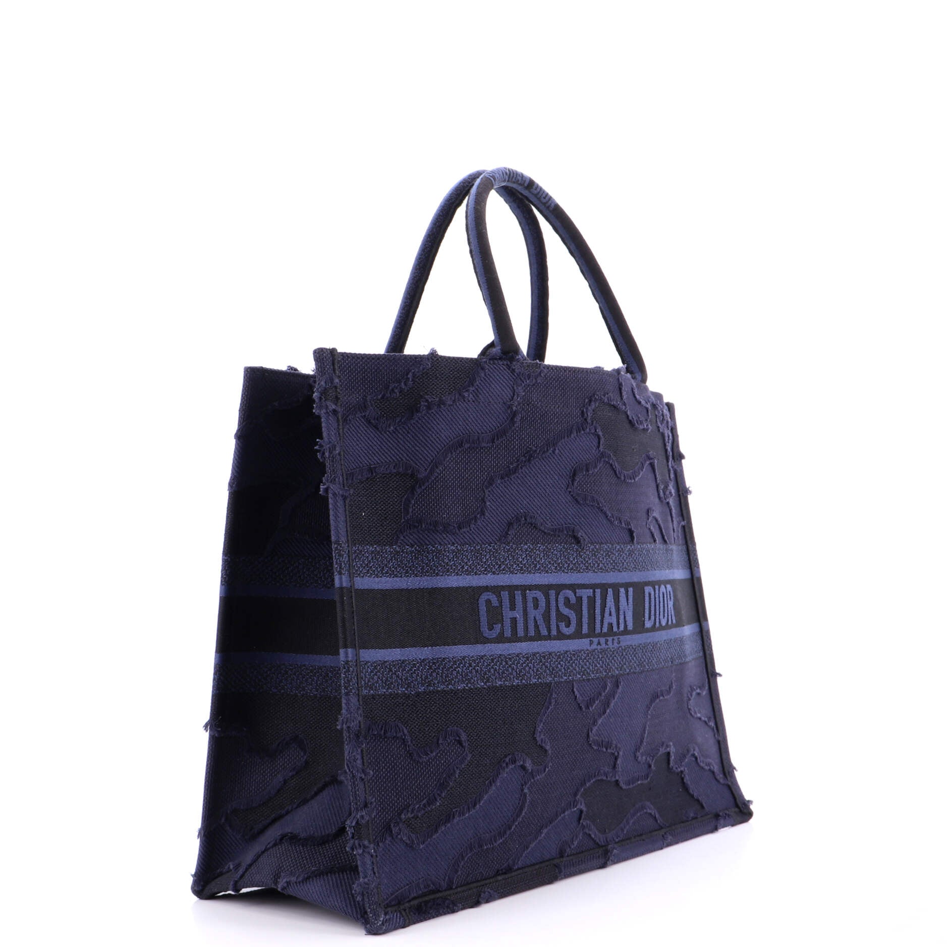 Book Tote Camouflage Embroidered Canvas Large