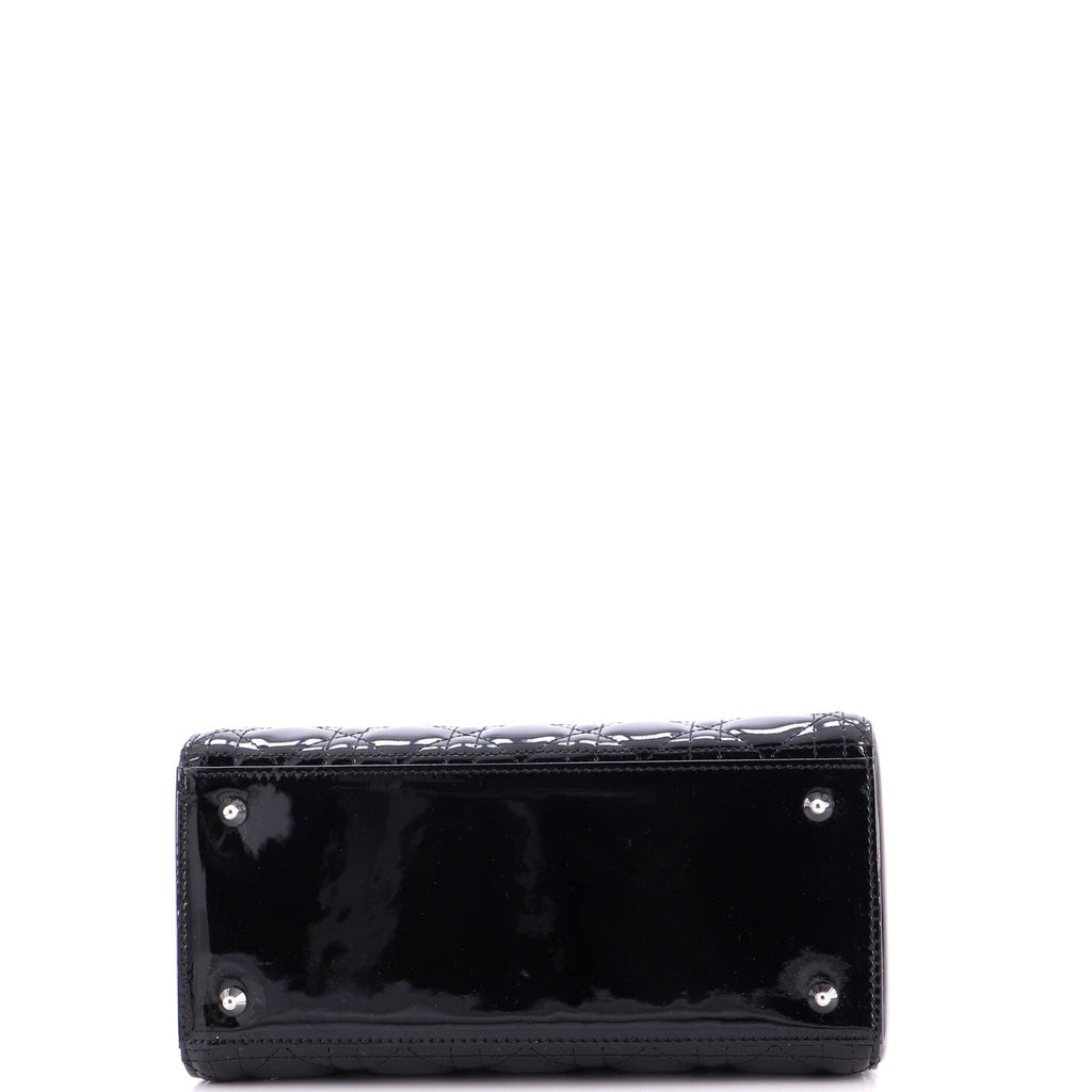 Lady Dior Bag Cannage Quilt Patent Medium
