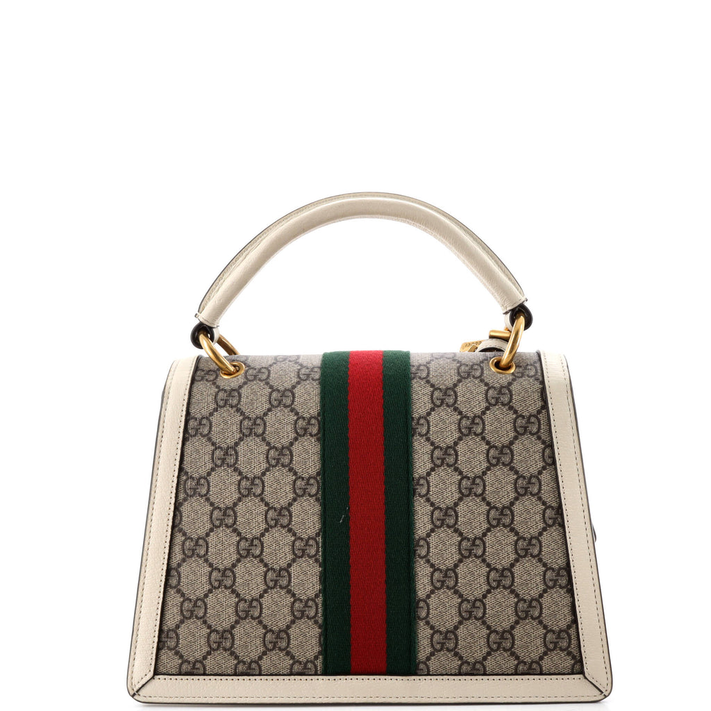 Queen Margaret Top Handle Bag GG Coated Canvas with Leather Small