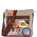 Courrier Zip Messenger GG Coated Canvas with Applique Medium