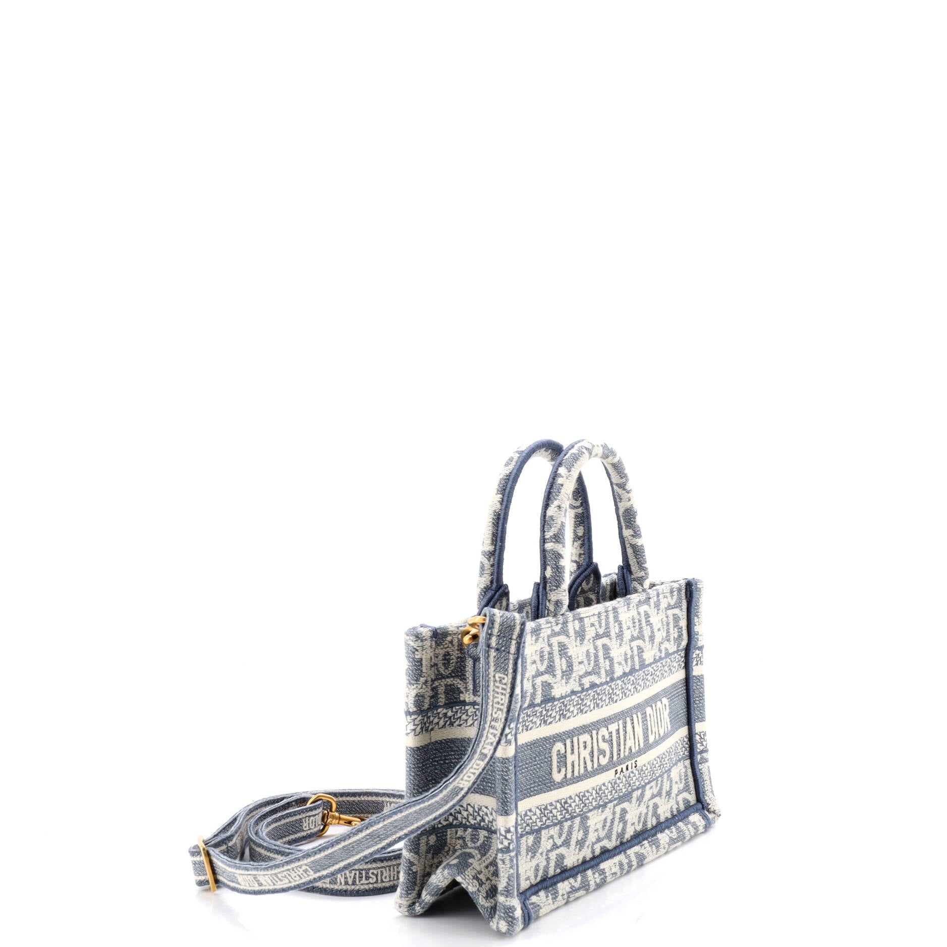 Book Tote with Strap Oblique Canvas Mini