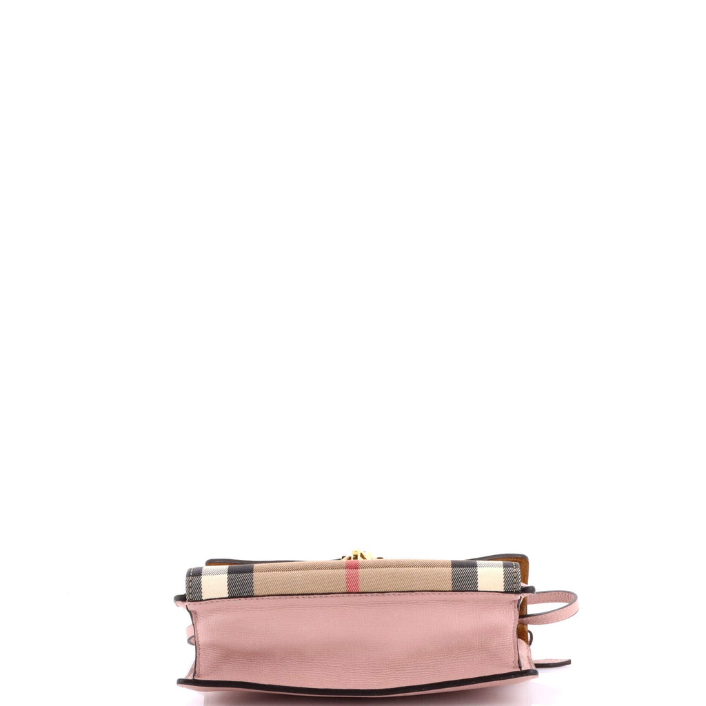 Macken Crossbody Bag Leather and House Check Canvas Small