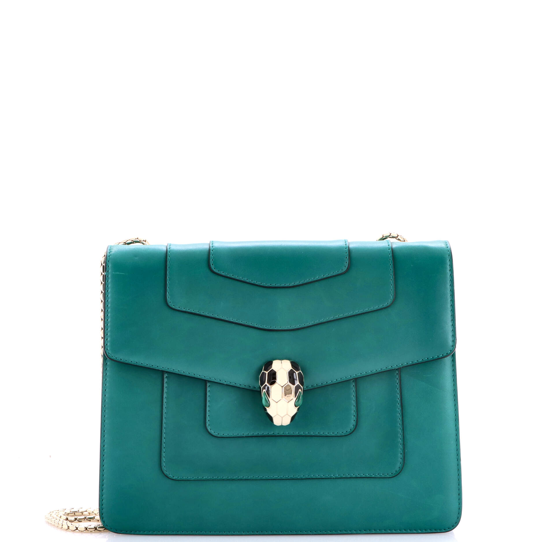 Serpenti Forever Square Shoulder Bag Leather Medium
