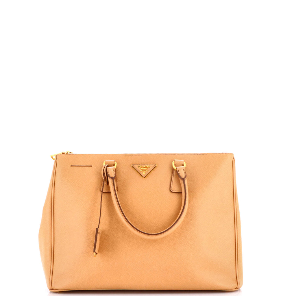 Double Zip Lux Tote Saffiano Leather Large