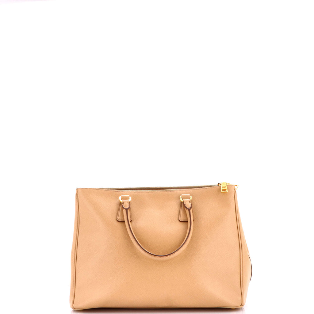 Double Zip Lux Tote Saffiano Leather Large