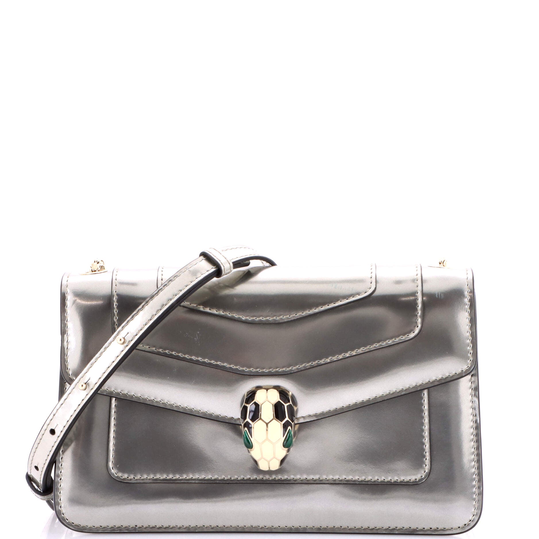 Serpenti Forever Shoulder Bag Metallic Leather Small
