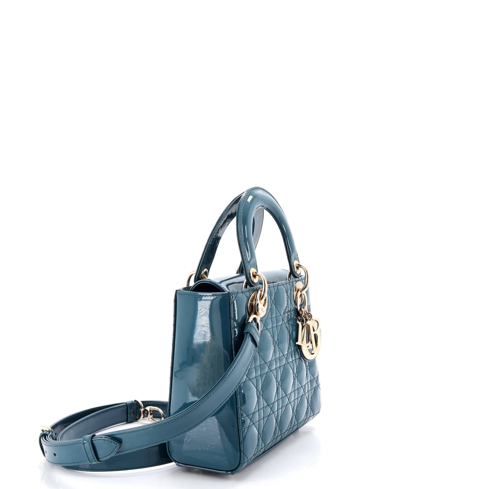 Lady Dior Bag Cannage Quilt Patent Small