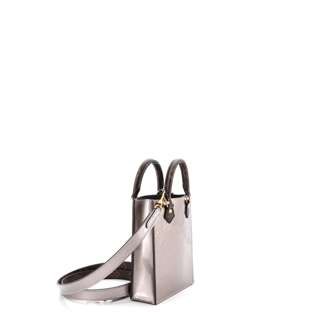 Petit Sac Plat Bag Monogram Vernis with Monogram Canvas