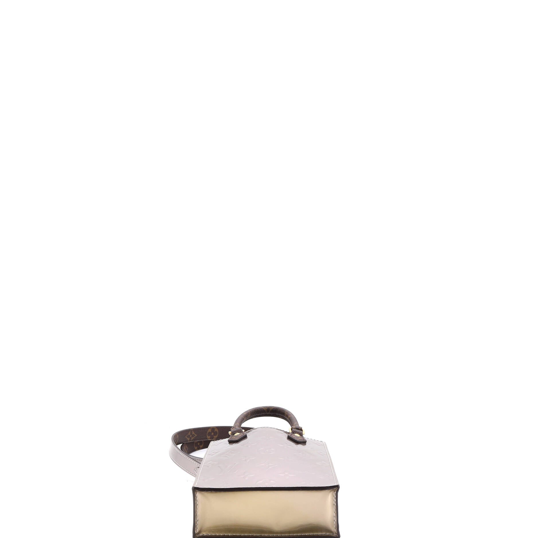 Petit Sac Plat Bag Monogram Vernis with Monogram Canvas