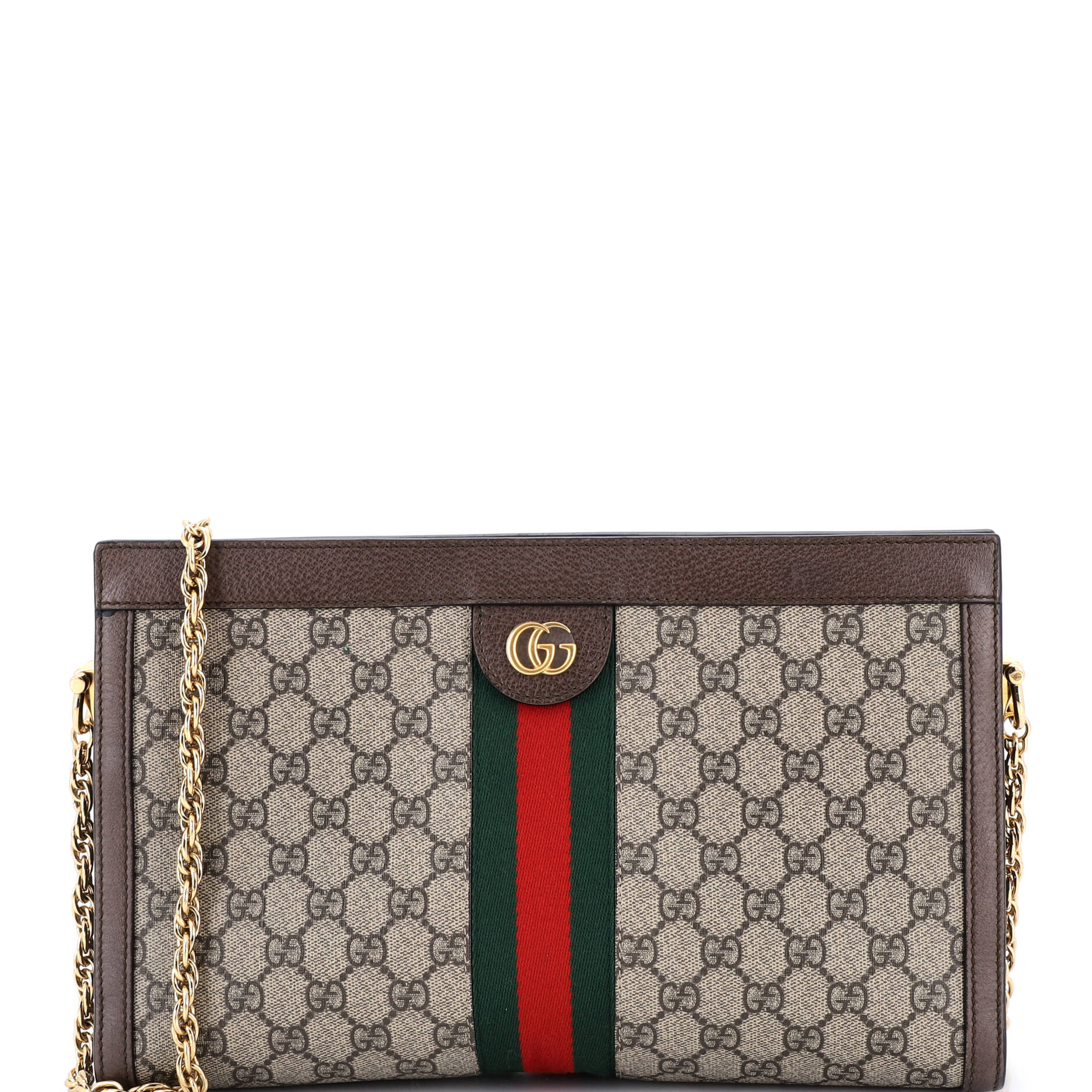 Ophidia Chain Shoulder Bag GG Coated Canvas Medium