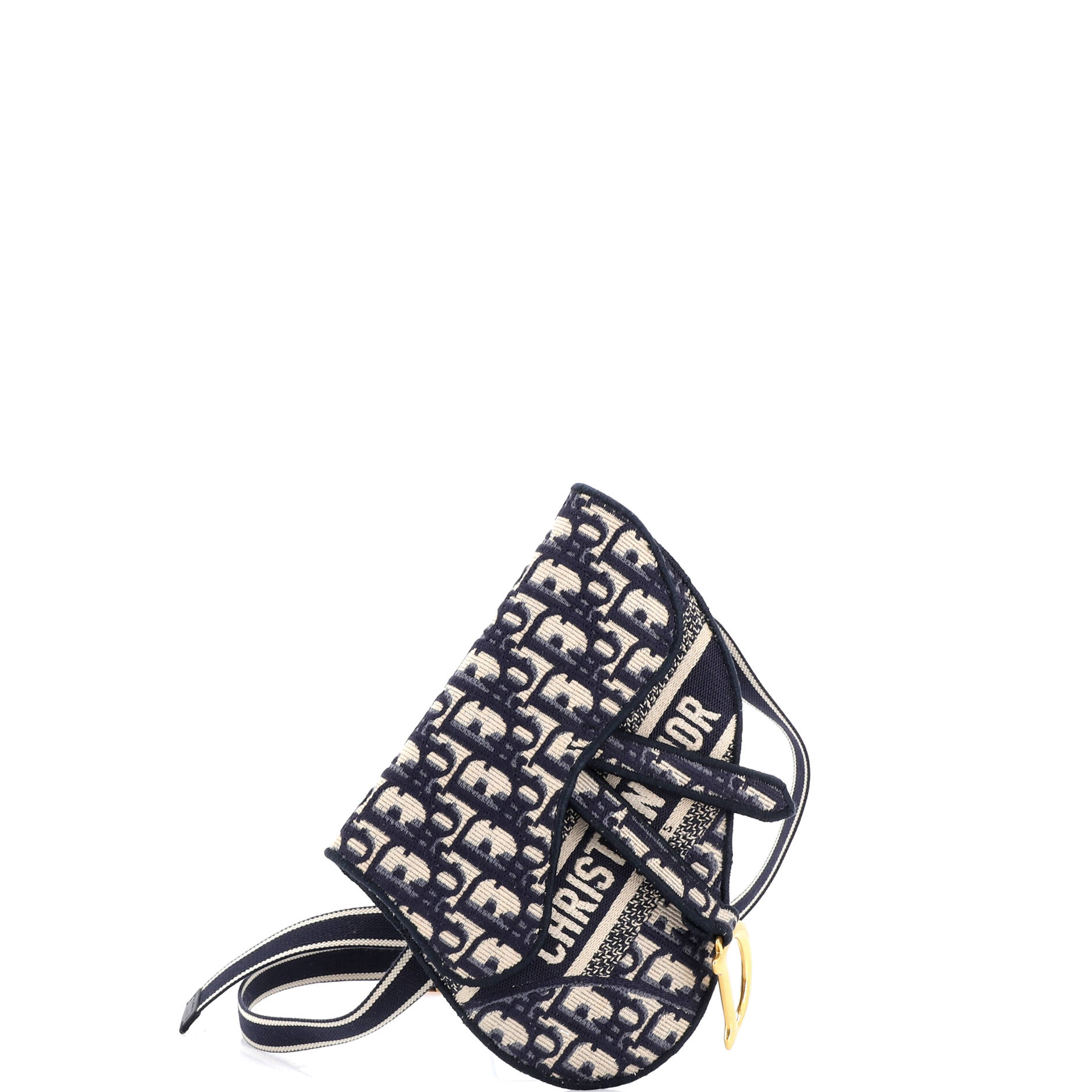 Saddle Belt Bag Logo Embroidered Oblique Canvas
