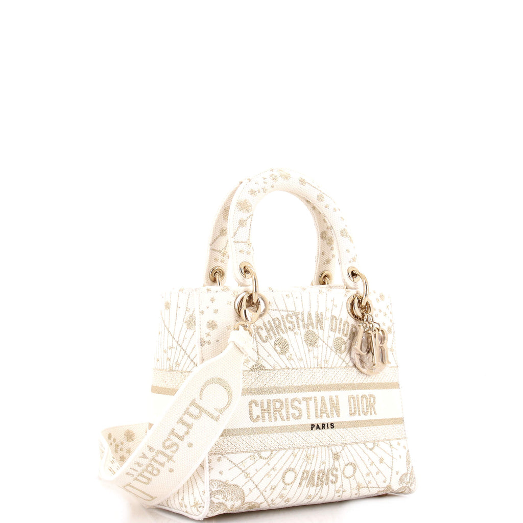 Lady D-Lite Bag Embroidered Canvas Medium