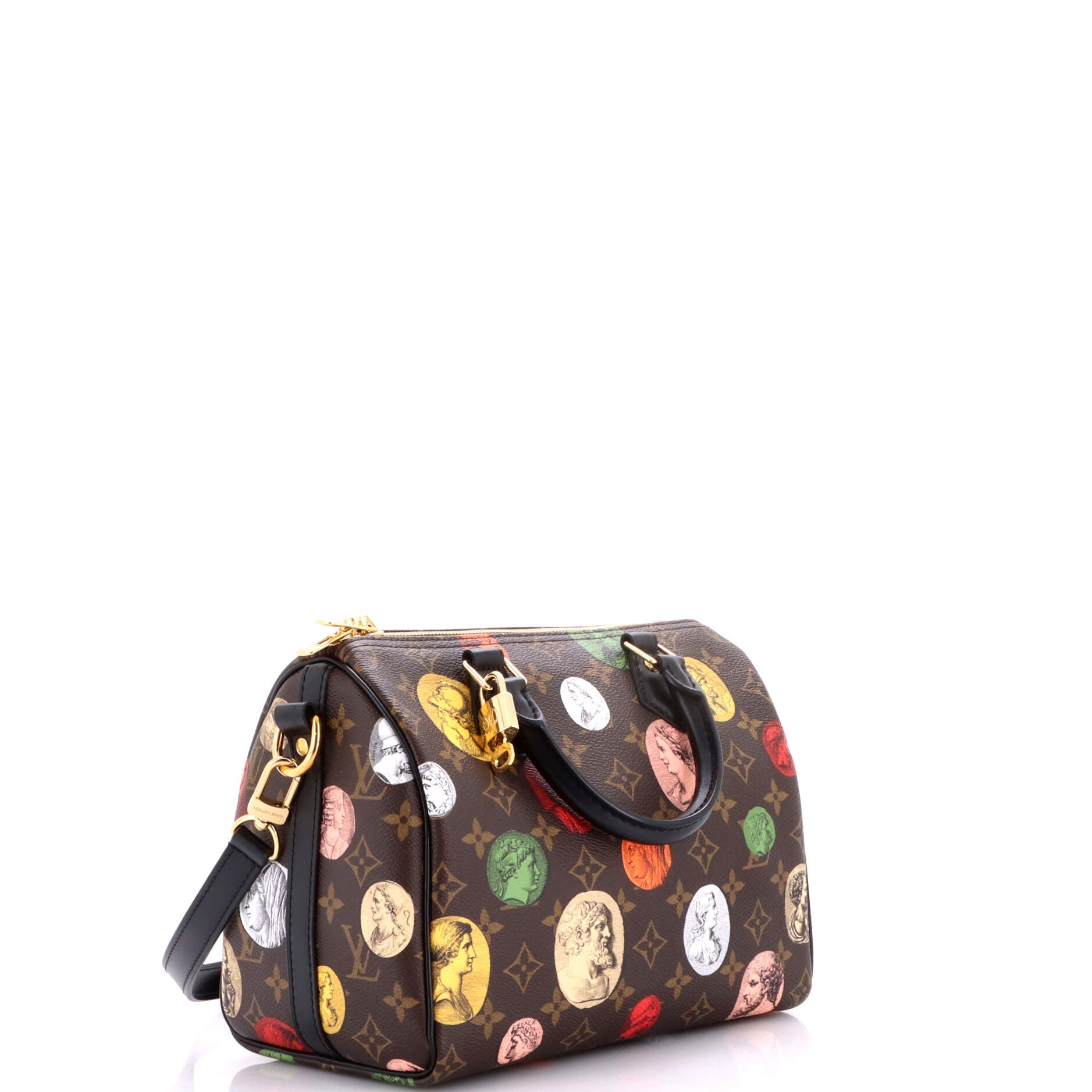 Speedy Bandouliere Bag Limited Edition Fornasetti Cameo Monogram Canvas 25