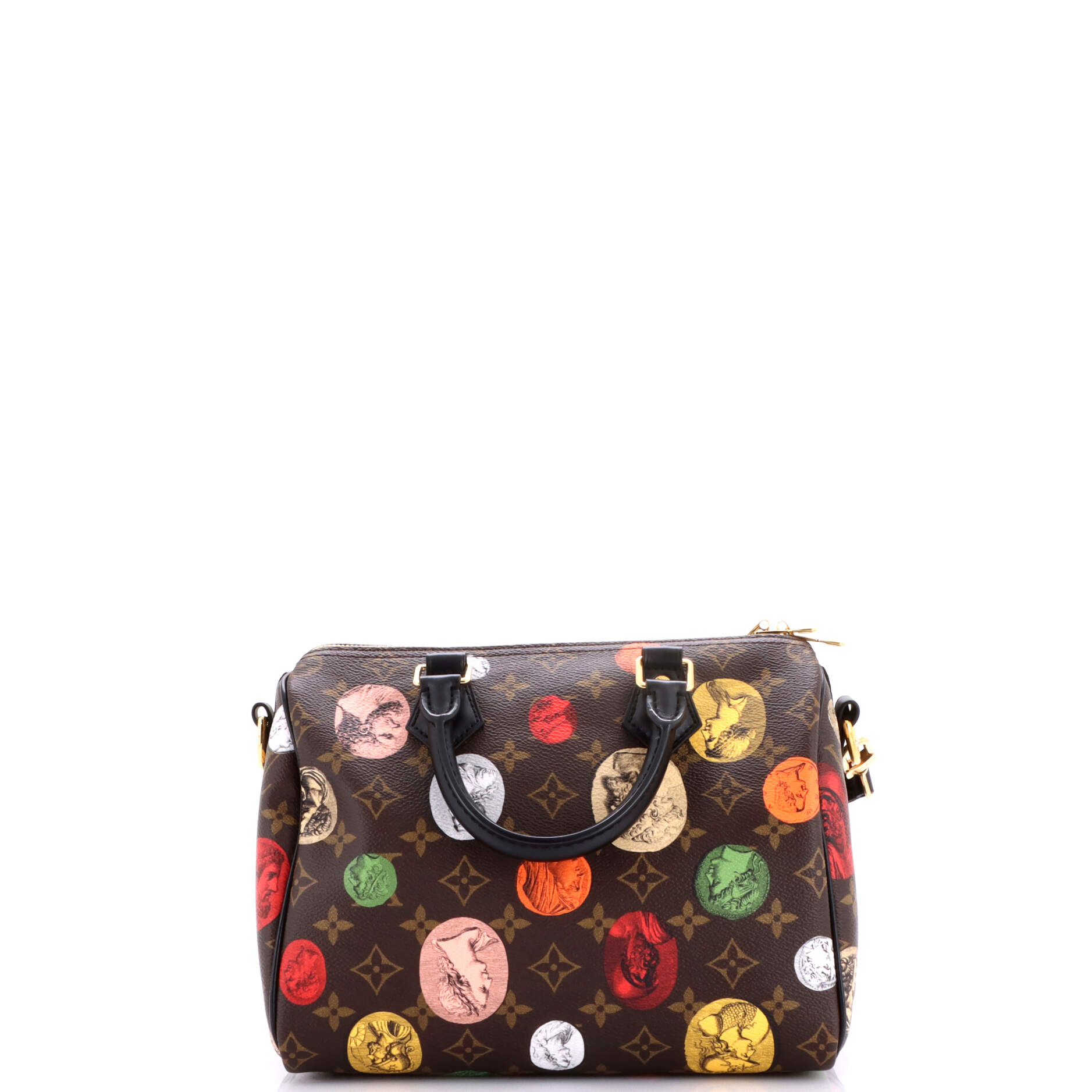 Speedy Bandouliere Bag Limited Edition Fornasetti Cameo Monogram Canvas 25